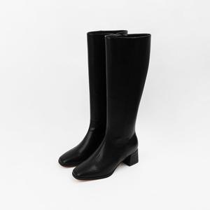 [신난다슈] 여성 롱부츠 5cm 여자 롱 부츠힐 발편한 통굽 미들힐 슬림핏 AG257305 블랙