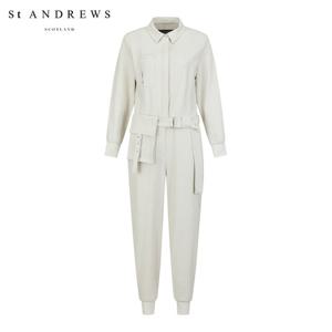 [세인트앤드류스] 여성 파우치 벨티드 체크 점프수트