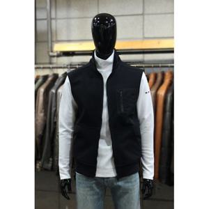 [빠니깔레]MARIO블랙 하이넥 집업베스트 m-qtee53bk