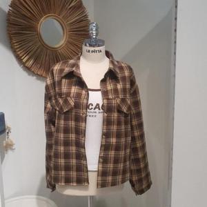 르피타 HC06 후다 포켓 체크 셔츠(브라운) L254BSHA54