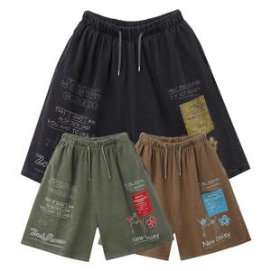 남자 데이지 피그먼트 밴딩 하프팬츠 DS-PTH-Q195