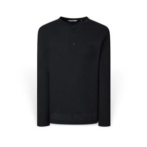 남성 솔리드 헨리넥 긴팔티셔츠 HZTS5F407BK