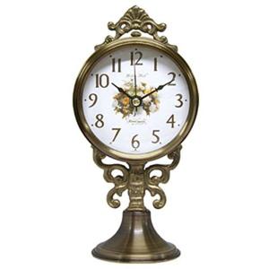 GB9071 무소음알람스탠딩 탁상시계 앤틱주석장미 한국 탁상시계 알람시계 인테리어소품 결혼선물 앤틱시계