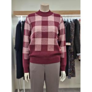 벨리시앙 세이브존07 하이넥 빅체크 니트 KT4406