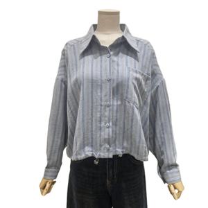 [에이지도르]밑단스트링 스트라이프 셔츠(ALFIAUB192)