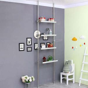 알루미늄 욕실선반 4단 600 수납선반 기둥선반 선반 코너선반 수납장 틈새수납장 선반장