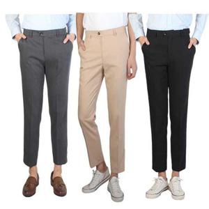 남성 무지 스판 9부 슬랙스팬츠 AD2954