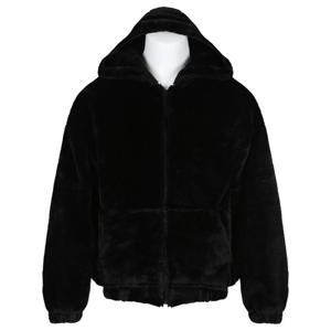 남자 겨울 세미 오버핏 극세사 후드집업 점퍼 RB-JUW-Q055-검정