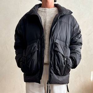 남자 오버핏 덕다운 빅포켓 패딩 점퍼 BT-JUP-Q009-블랙