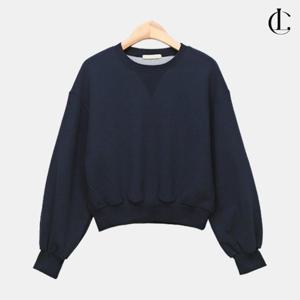 엘케이트 여성 심플 베이직 벌룬핏 크롭 맨투맨 LFL007