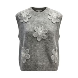 [페이지플린]플라워 자수 패치 니트 조끼 F5DVT504