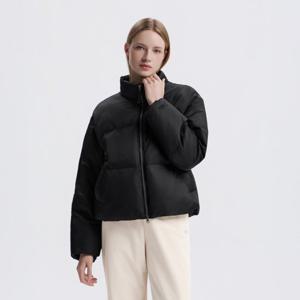 내셔널지오그래픽 N254WPD901 여성 세미크롭 하이넥 패딩 점퍼 BLACK