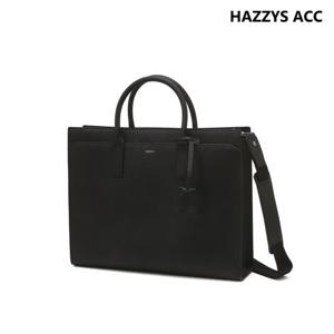 블랙 로고프린트 소가죽 서류가방 HJBA6E650BK
