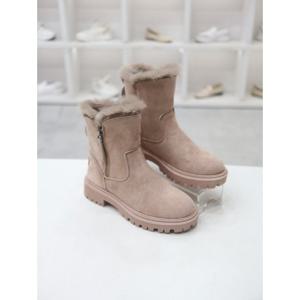 [코디엘루]스웨이드 퍼트리밍 여성 앵클 부츠 6cm CDMD501071