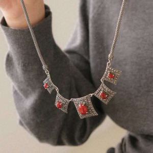 바이데이지 자마노 원석 프로방스 실버 목걸이 Bn0604