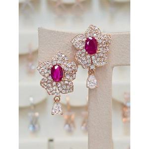 볼라레 세이브존03 볼라레 루비 가든 큐빅 은침 귀걸이 AQSSS1882A