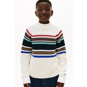 [타미힐피거칠드런] 타미힐피거 키즈 T42G0WWO300BT1 텍스처 스티치 립 스웨터 T42G0WWO300BT1