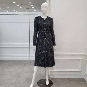 [미니멈]트위드 노카라 롱자켓(MZAAWJ1010 BK)_IC