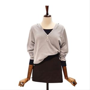 [나인스텝]레이어드 후드 니트 N26NW6105