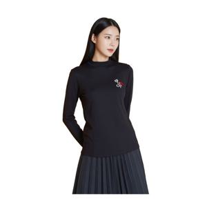 골피아 LX20TSFW_BK 여성 하프넥 약기모 긴팔 이너 티셔츠