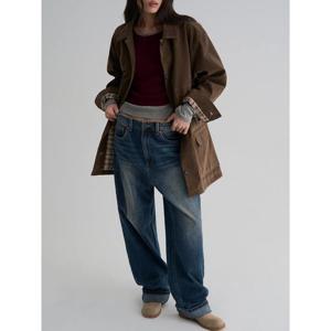 (356121WCEP) [에잇세컨즈] 워싱 와이드 롤업데님  블루