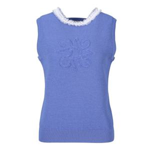 [세인트앤드류스]여성 레이스 프릴 별 심볼 니트 베스트 821E1SV102