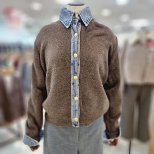 BCBG올앤선드리 세이브존02 데님 카라 니트 B6A1K477