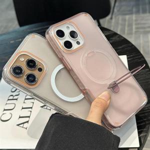 아이폰12 프로 맥스 메탈링홀더 맥세이프 반투명 하드범퍼케이스