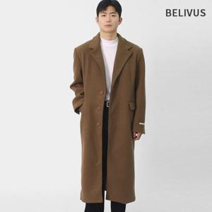 빌리버스 남성 어깨패드 정장 코트 비스코스 클래식 싱글 롱 코트 BYM021