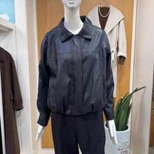 클리지 DP01 카라 밴딩 가죽 자켓 CQ2WLJ09