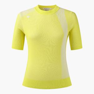 데상트골프웨어 VQA DR12WFKP31-LIMG 아크먼트(ACMT) 여성 모크넥 골지 풀오버 / Lime