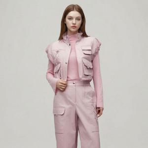 [에고이스트]소매 러플 크롭 레이스업 베스트 (ES1PV160)