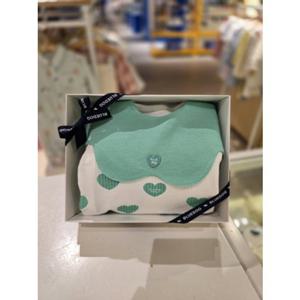 [블루독베이비] 26 SS(민트)하트뱀부 턱받이세트 반팔 바디수트(4637004007)신생아 출산 백일 선물 조카 유 4637004007