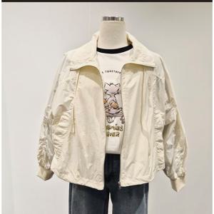 [비지트인뉴욕]셔링 밑단 스트링 숏점퍼 VC3JP10