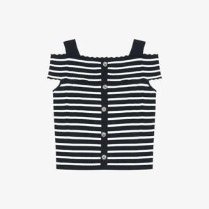 베스띠벨리 세이브존04 오프숄더 배색 니트 탑 BKUCE29300