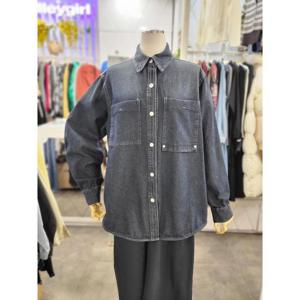 밸리걸 세이브존01 봄 가을 박시 데님 롱셔츠 619720
