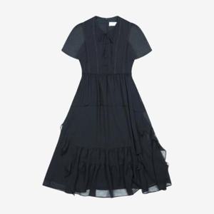 베스띠벨리 세이브존04 블랙 셔링 타이 원피스 BKOAF25520