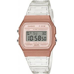 카시오 [카시오] 시계 카시오 컬렉션 [국내정품] F-91WS-7A3JF 남녀공용 로즈골드 클리어 피치 골드/F91