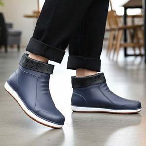 기모레인부츠 기모 방한 남성 3컬러 퀼팅 커브 레인부츠