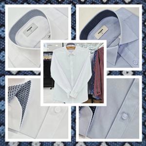 [레노마셔츠]슬림핏 / 모달 필라필 긴소매 와이셔츠 RZRSLP961 W