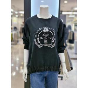 화이트호스 세이브존05 여성 전판 나염 자수 맨투맨 밑단 셔링 티셔츠 A261408