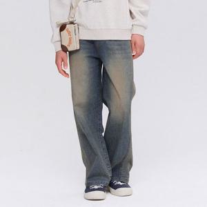 [오션스카이]공용 사이드 절개 와이드 데님팬츠-FBJB2321C0D