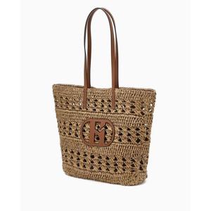 [헤지스ACC] 핸드메이드 H레더 패치 베이지 라탄 숄더백 HIBA6E791I2