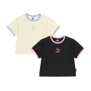 [내셔널지오그래픽키즈]K262GTS930 여아 링거 그래픽 반팔 티셔츠 2종택1