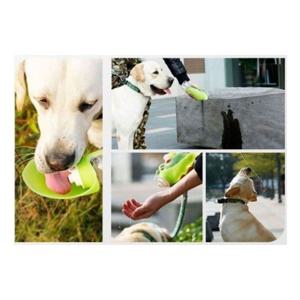 강아지 실리콘 접이식 나뭇잎 휴대용 물병 그린