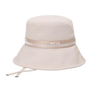M 핑골프모자 NQC 121D3CP054_BG 여성 로고 테잎 버킷햇