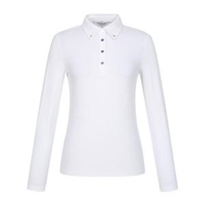 M 핑골프웨어 NQC 121E1TO151_WH 여성 스터드 장식 카라 긴팔 티셔츠