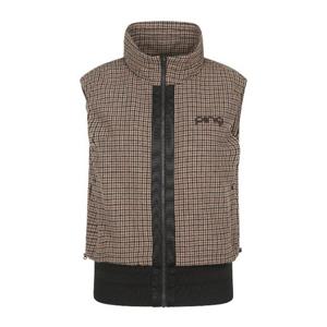 핑골프조끼 NQC 121D3JV182_BR 여성 울혼방 체크 스트링 점퍼 베스트