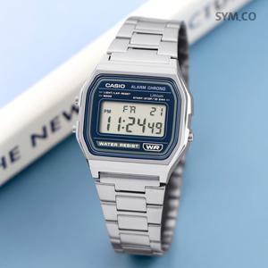 카시오 A158WEA-2 레트로 빈티지 사각 전자 디지털 남녀공용 메탈 시계 d1