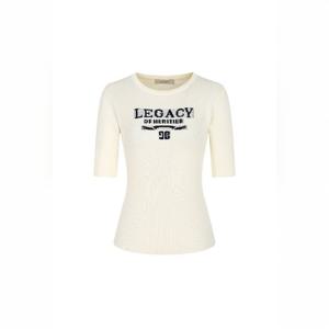 [제이제이 지고트]여성 하프 슬리브 레터링 풀오버 니트 GP4A1POR21